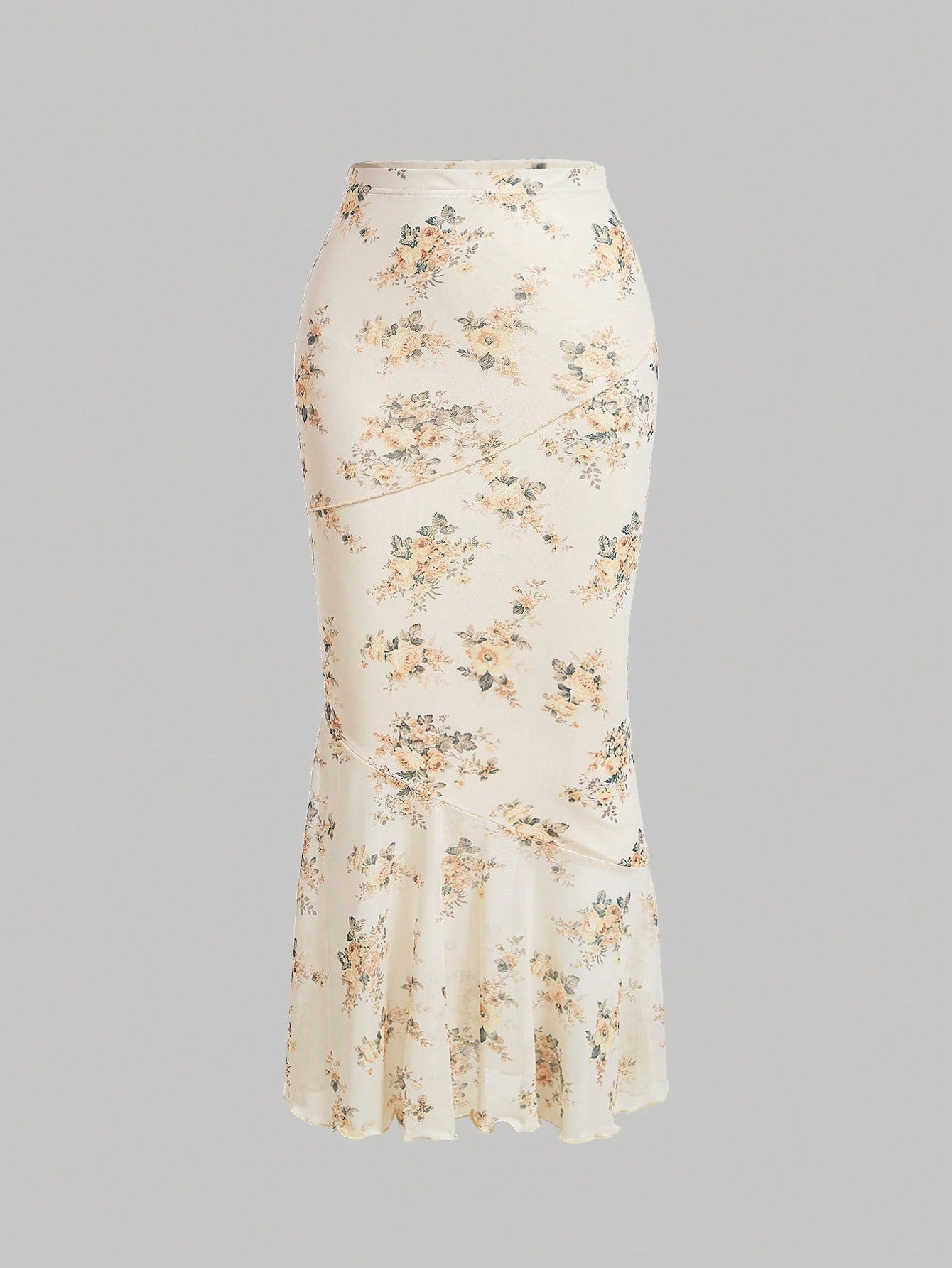 SHEIN MOD – Jupe sirène à imprimé floral