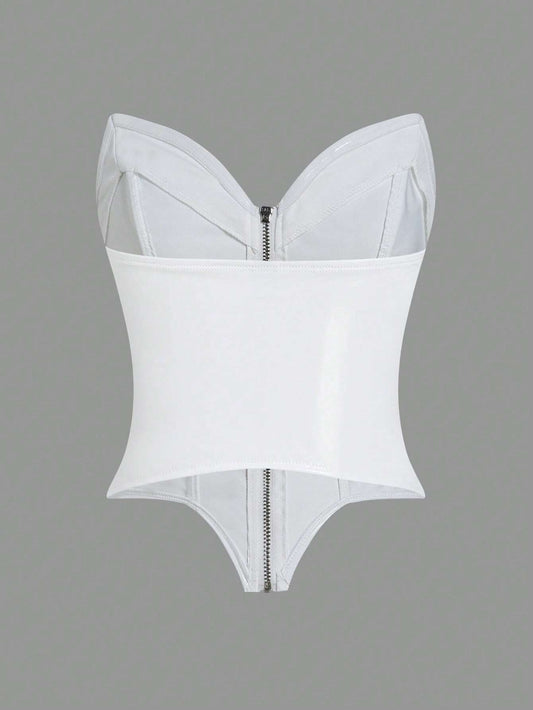 SHEIN ICON – Chemisier Blanc Asymétrique