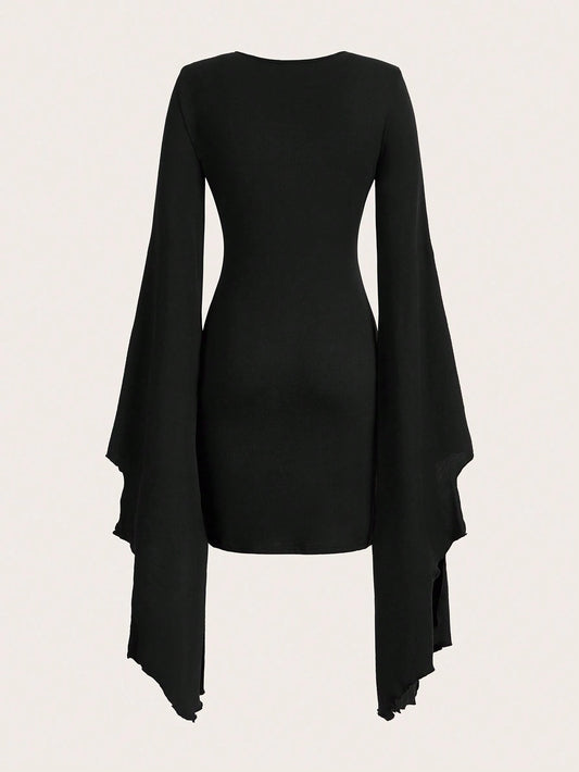 Robe Trapèze à Manches Évasées