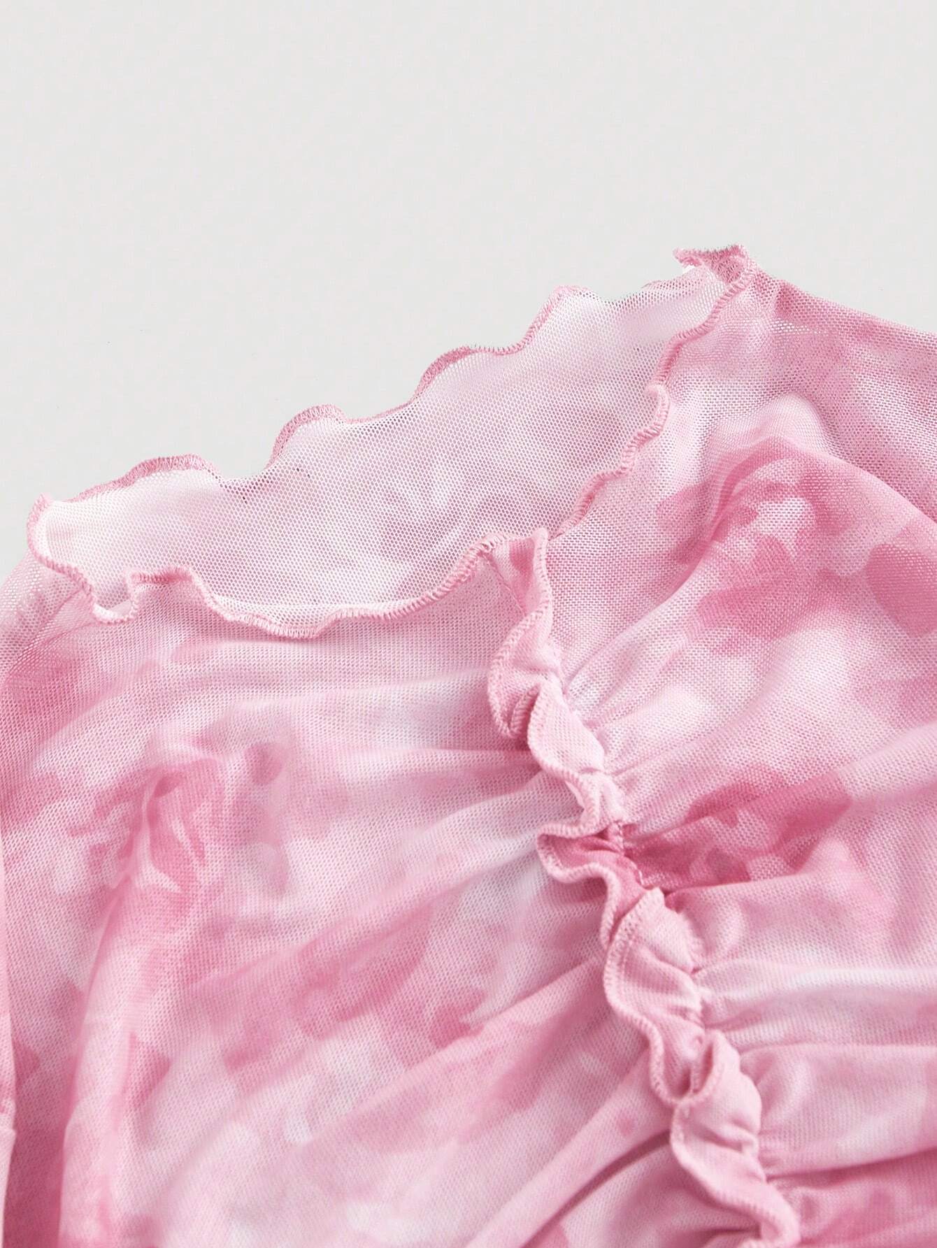 Haut de cloche à imprimé floral rose bonbon