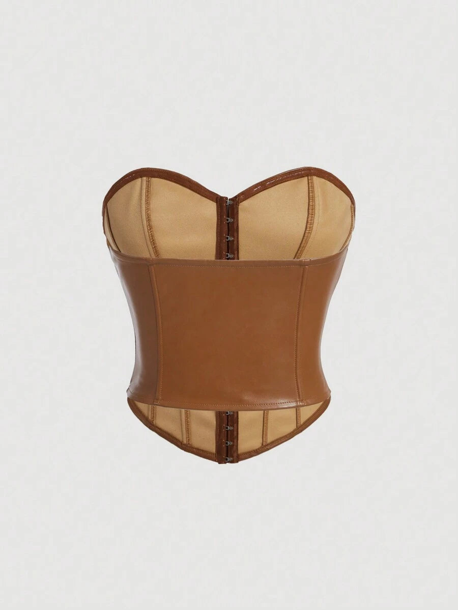 SHEIN MOD – Haut de bandeau à corset avec fermeture éclair et ajustement taille
