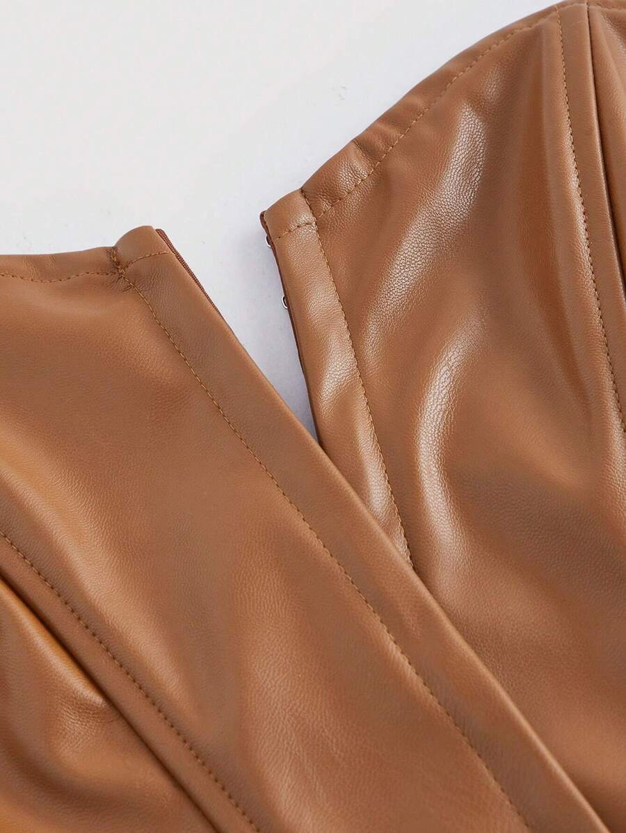 SHEIN MOD – Haut de bandeau à corset avec fermeture éclair et ajustement taille