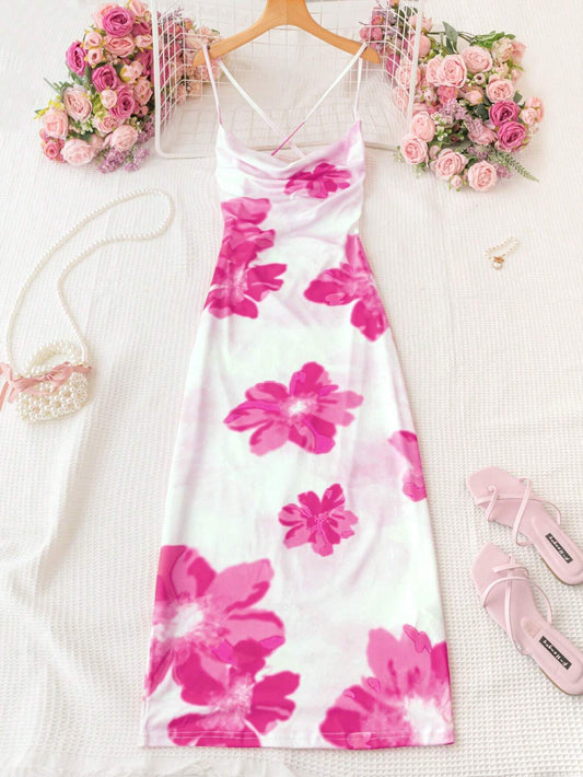 Soleia – Robe Débardeur à Fleurs Dos Nu