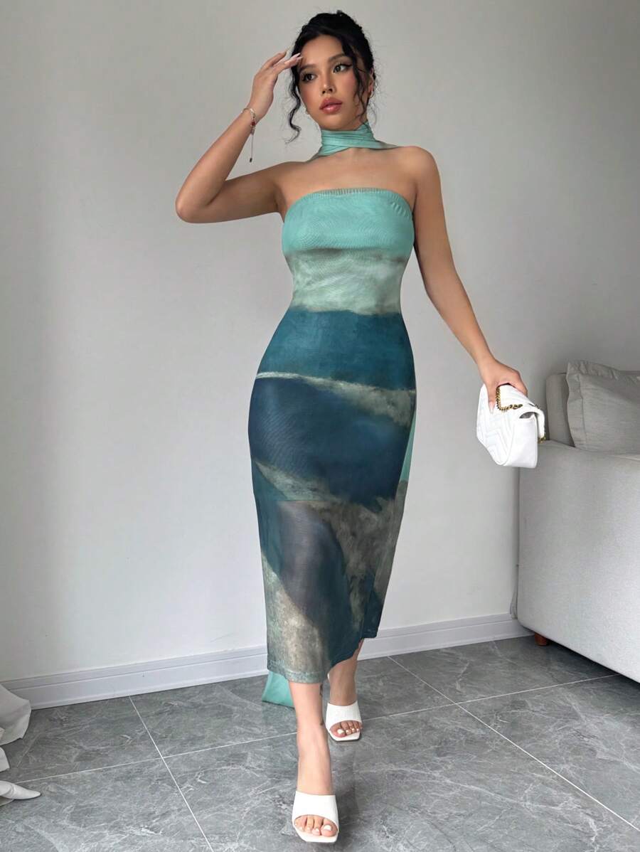 Elenzga – Robe Longue d'Été Asymétrique Bustier