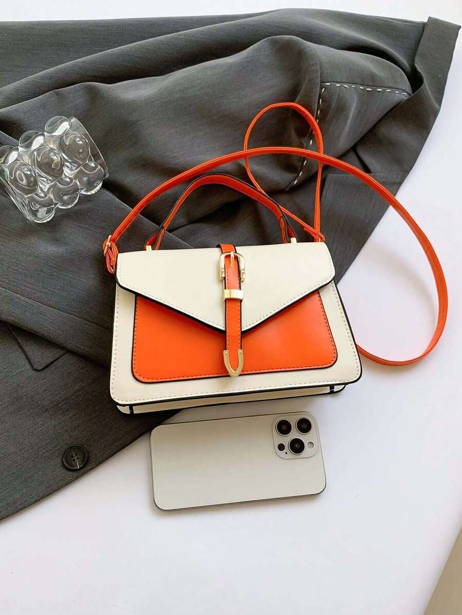 Mini Sac à Main Carré Décontracté – Orange