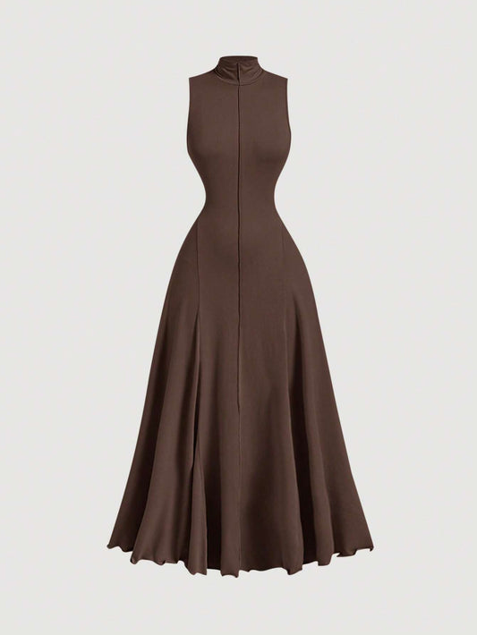 SHEIN MOD – Robe Longue Minimaliste Sans Manches à Col Montant
