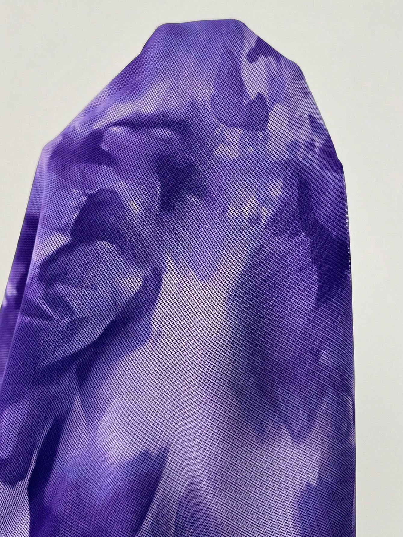 Rafferiza – Jupe longue fendue à imprimé tie-dye prune