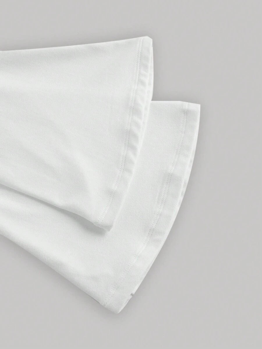 SHEIN MOD – T-shirt à col bateau en tricot avec manches évasées et garniture froncée