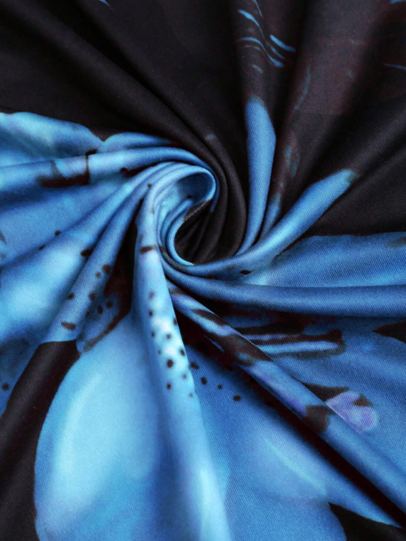 Sweetra – Jupe longue sirène plissée à imprimé floral, taille élastique