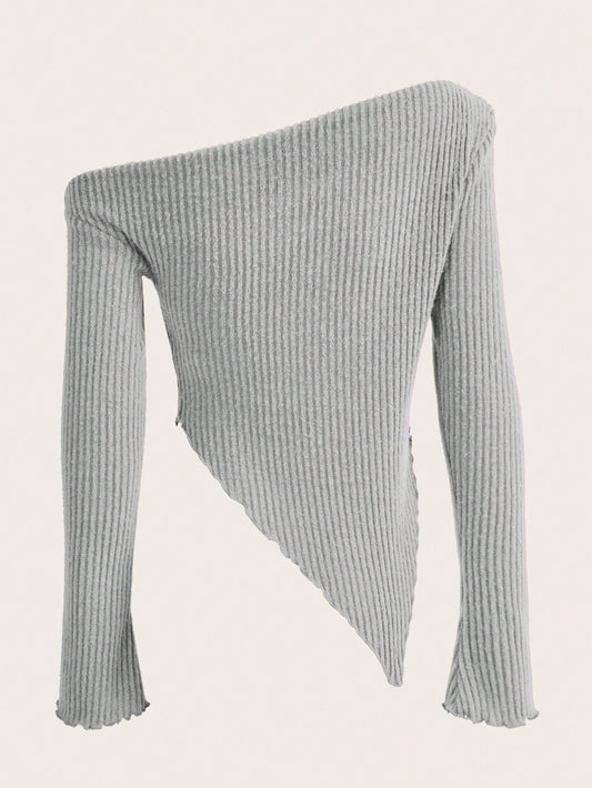 SHEIN ICON – T-shirt Asymétrique avec Épaules Dénudées Style Y2K Grunge