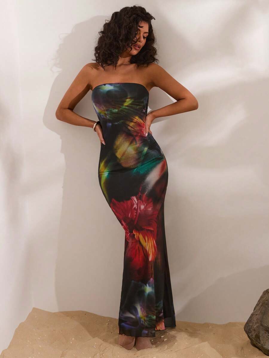 Opulessa – Robe moulante en maille tricotée avec design ajusté et détails raffinés