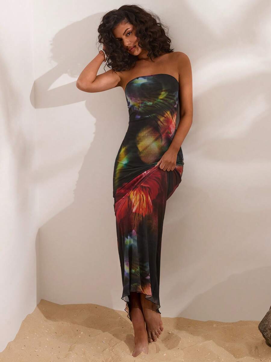 Opulessa – Robe moulante en maille tricotée avec design ajusté et détails raffinés