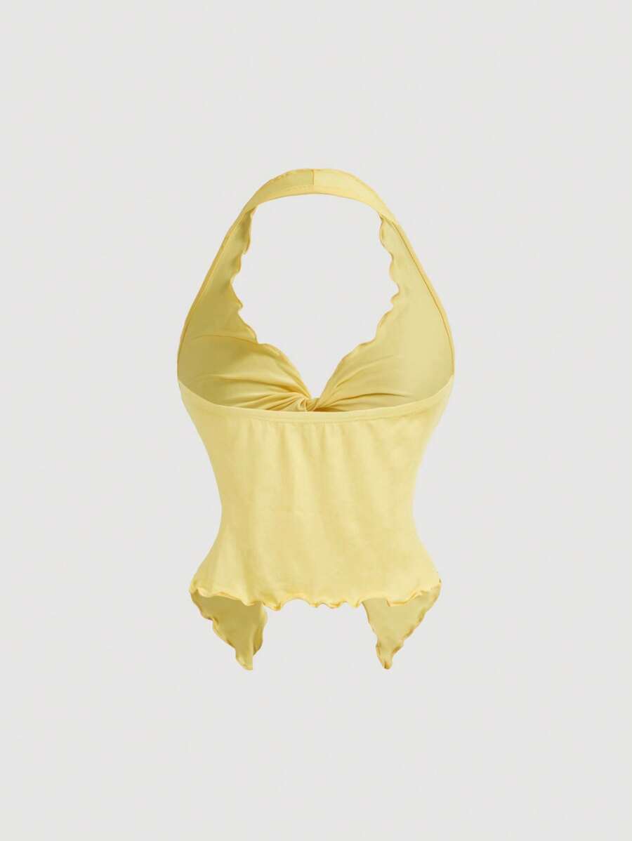 SHEIN MOD – Débardeur court côtelé à col ras-du-cou et dos nu
