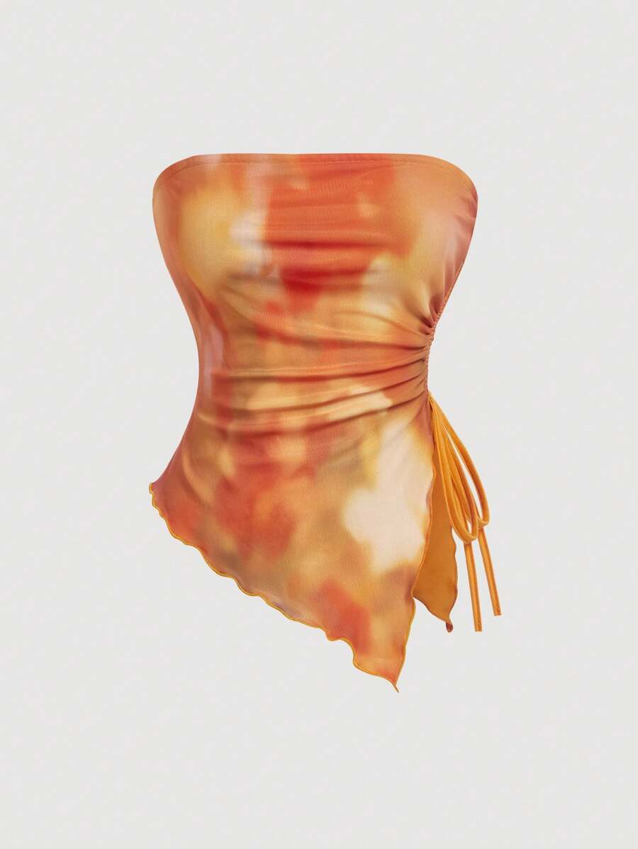 SHEIN MOD – Top bandeau plissé en matière légère et design minimaliste