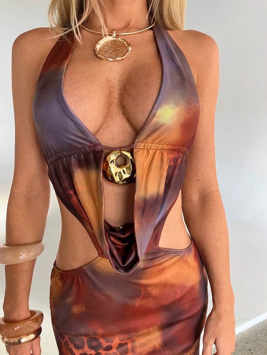 Aloruh – Robe d'été à encolure V profonde et dos nu