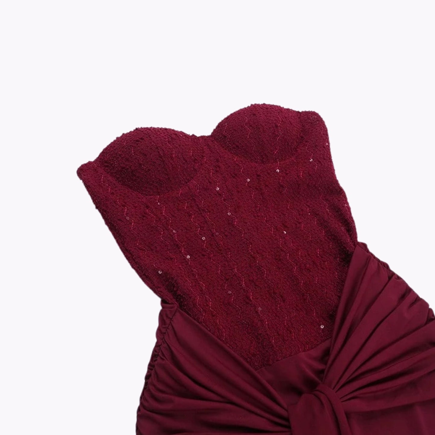 Alveraine | Robe de soirée sans bretelles avec taille en ruban et coupe longue