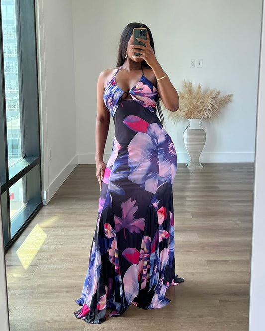 Furite - Robe longue à bretelles et imprimé Floral