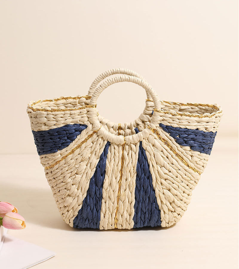 ATYWS – Sac à main en paille tressée, grand format et design chic pour la plage