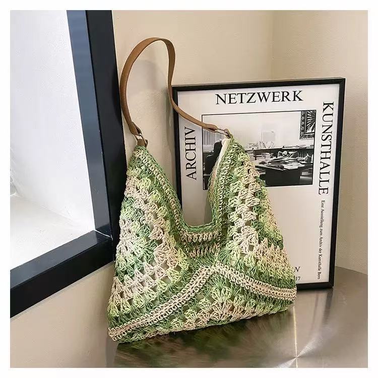 ATYWS – Sac à bandoulière en paille tissée avec design frais et usage quotidien