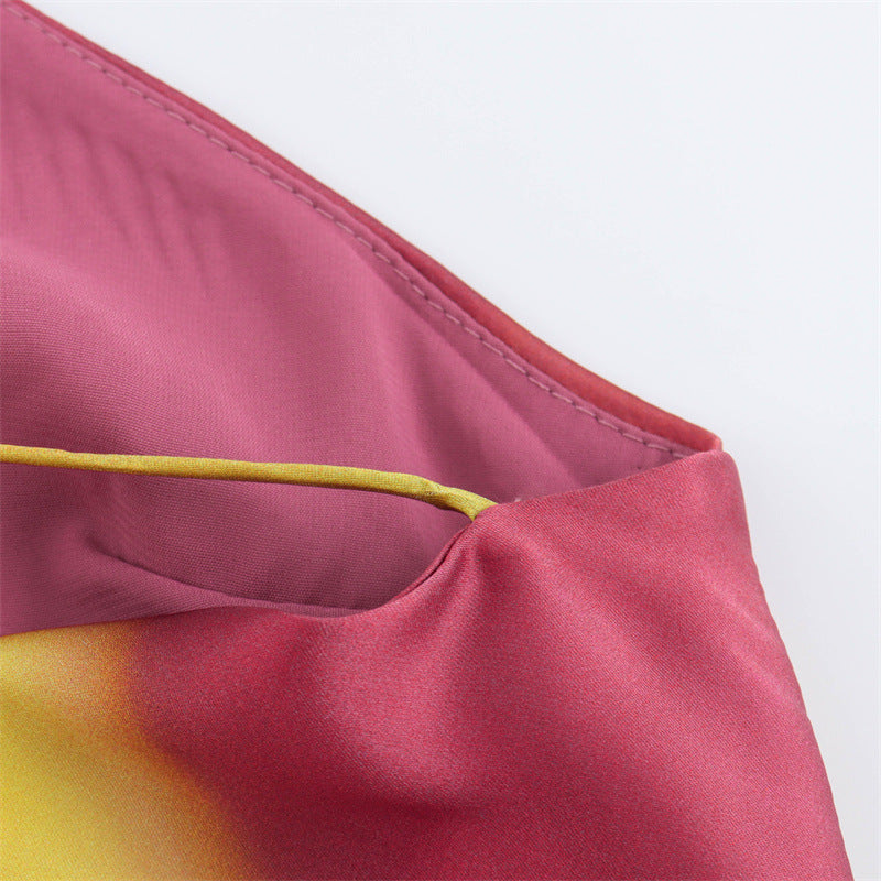 ZAA – Top en satin à imprimé floral et coupe décontractée