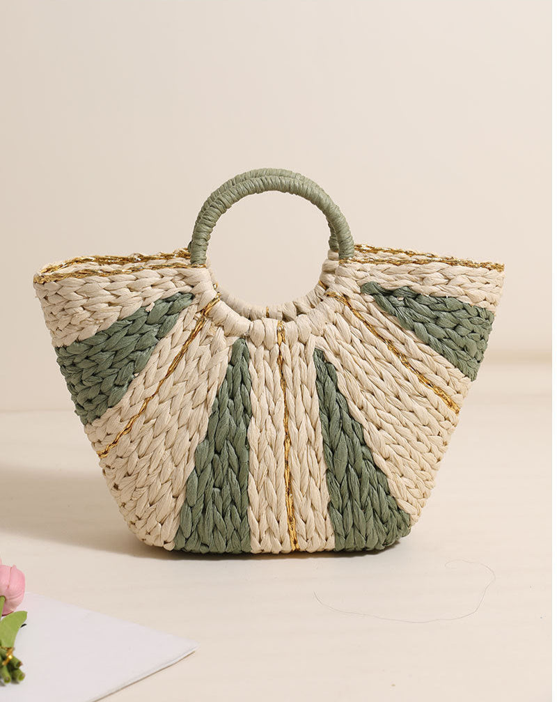 ATYWS – Sac à main en paille tressée, grand format et design chic pour la plage