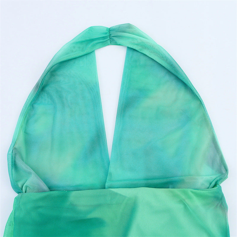 ZAA – Robe longue en tulle à imprimé minimaliste