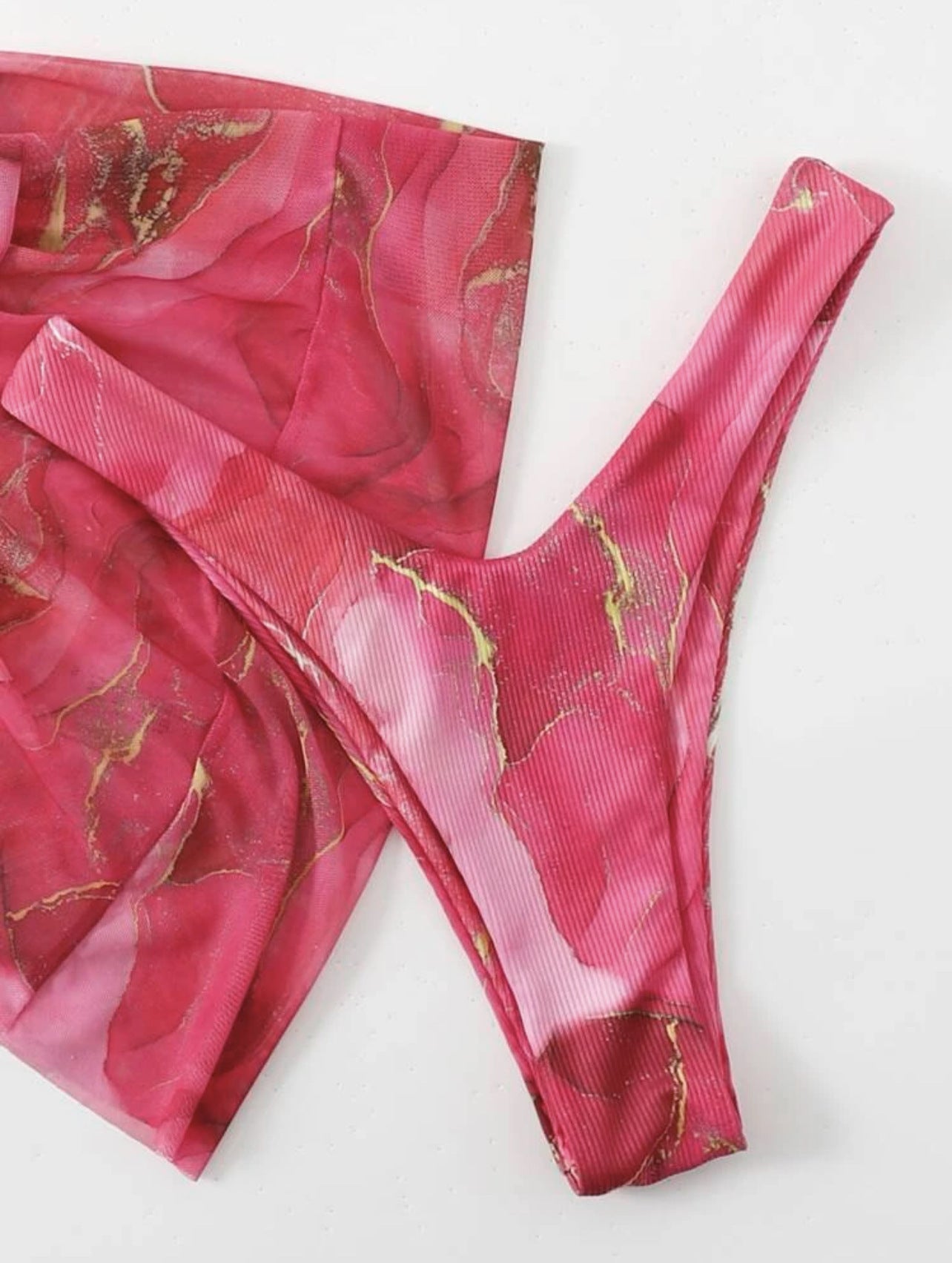 LuxeWave – Maillot de bain trois pièces en dentelle avec coupe sexy et design festif