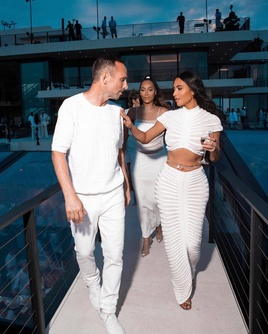 ATYWS – Ensemble en tricot transparent avec jupe taille basse ajustée pour boîte de nuit