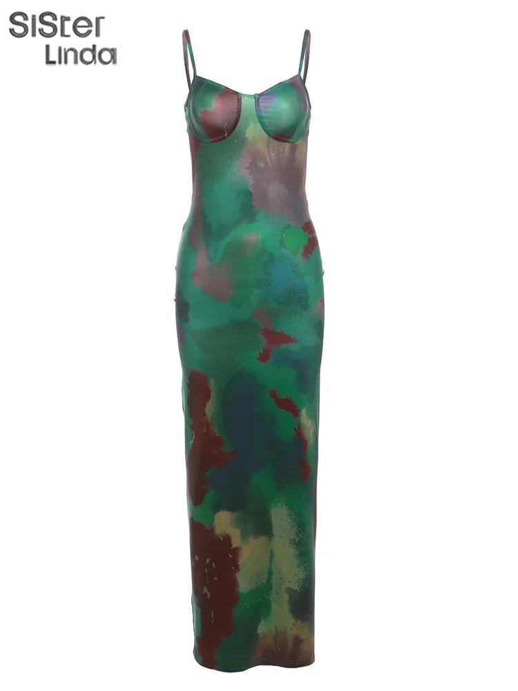 Sisterlinda – Robe Maxi Vintage Imprimé Tie-Dye
