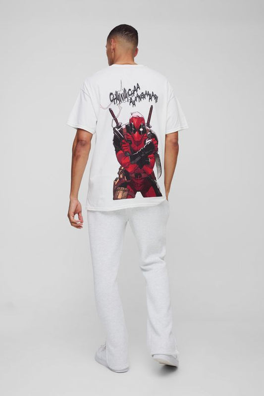 BoohooMAN - T-shirt Oversized Deadpool avec impression sous licence
