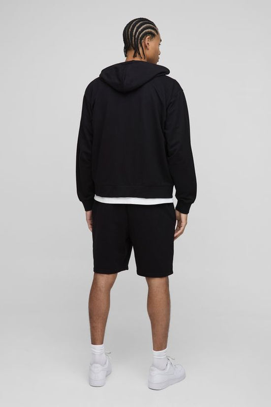 BoohooMAN – Hoodie zippé léger à coupe boxy et poches latérales