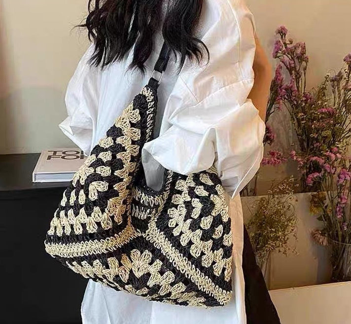 ATYWS – Sac à bandoulière en paille tissée avec design frais et usage quotidien