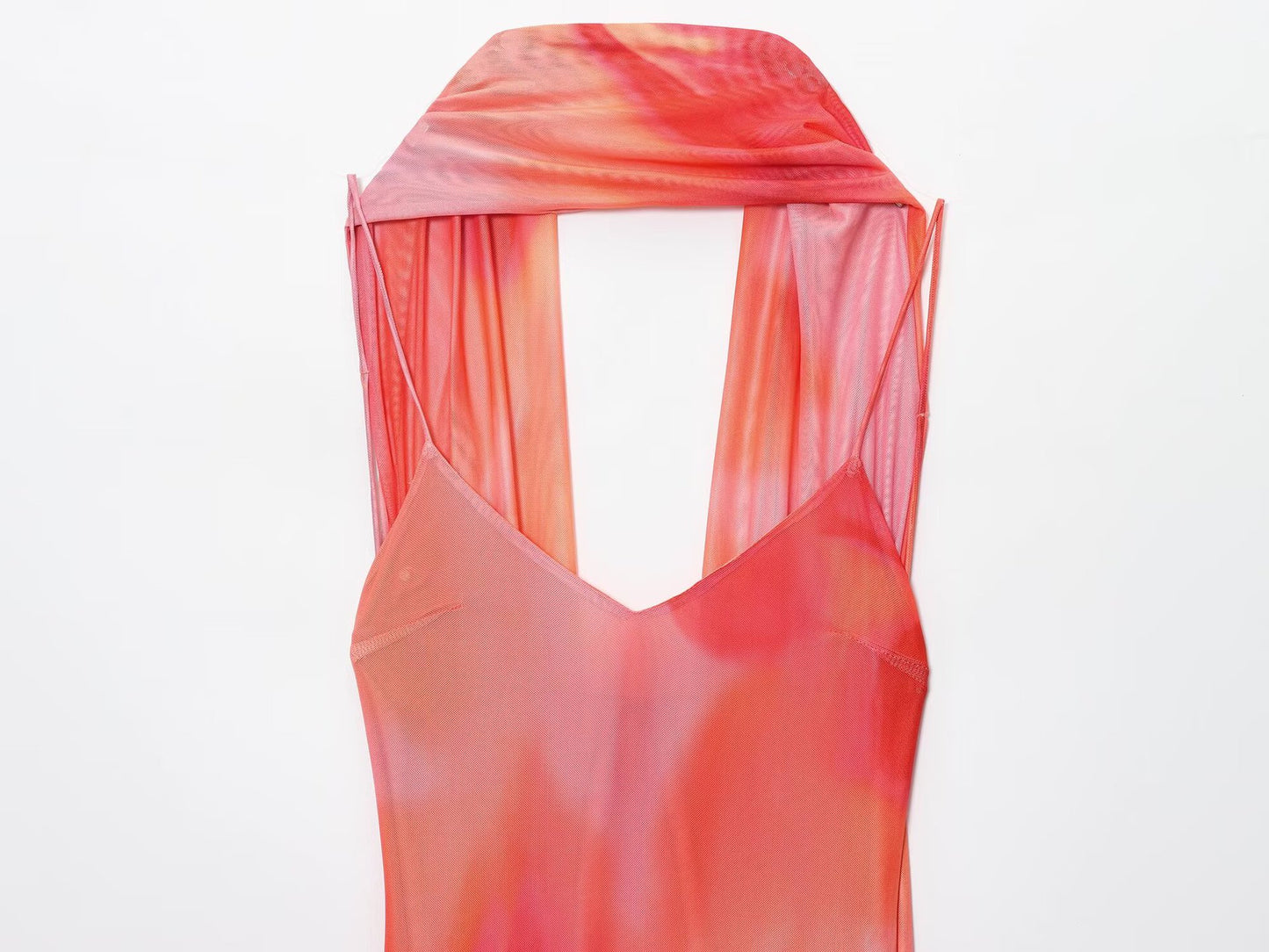 ZARA – Robe longue imprimée avec écharpe et coupe fluide