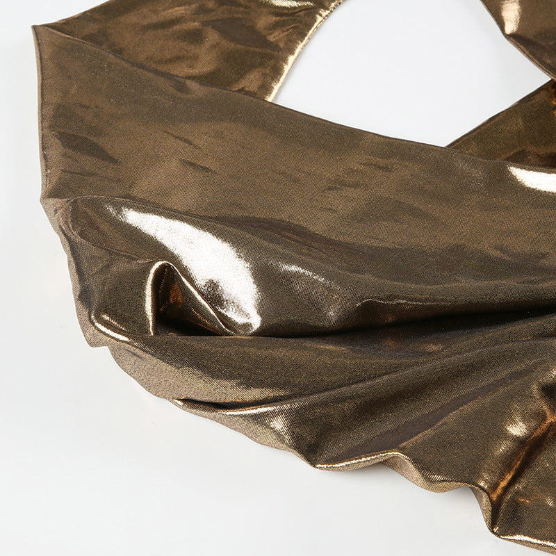 Mireyla – Mini robe drapée en tissu léger avec décolleté plongeant