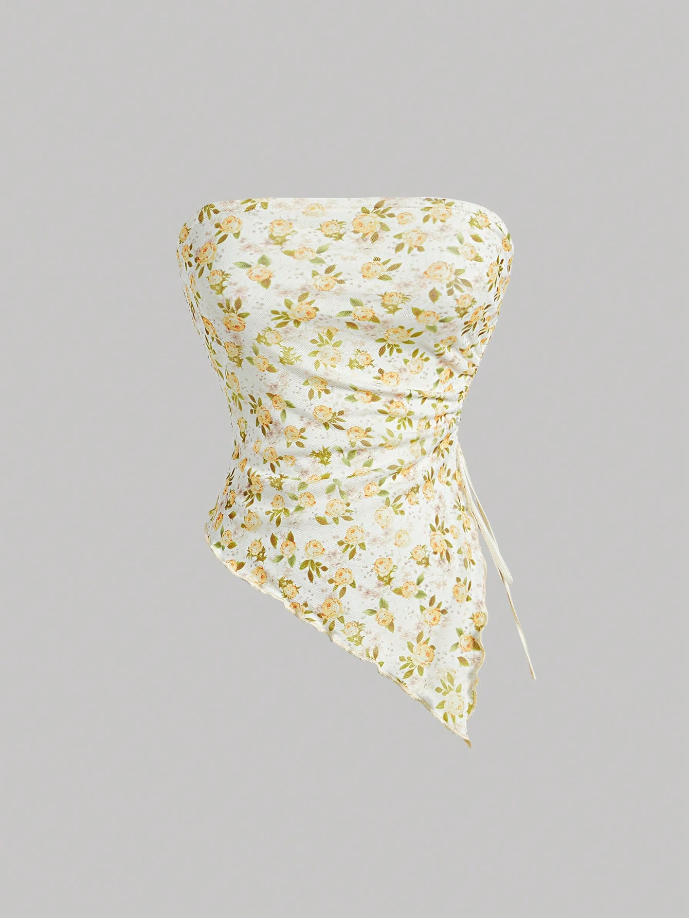 SHEIN MOD – Top bandeau asymétrique à motif floral