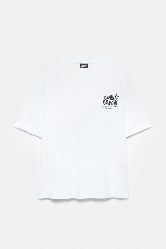 Pull&Bear - T-shirt blanc motif STWD