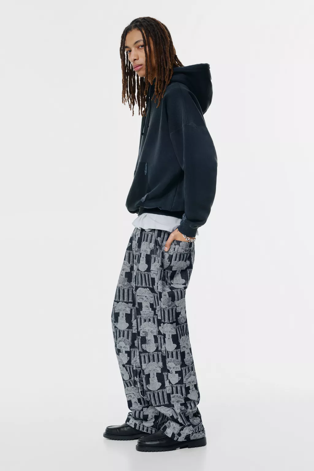 Pull&Bear - Jeans jogger baggy imprimé