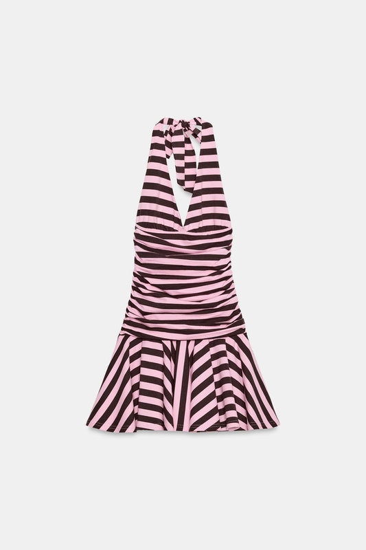 Zara - Robe Halter à rayures