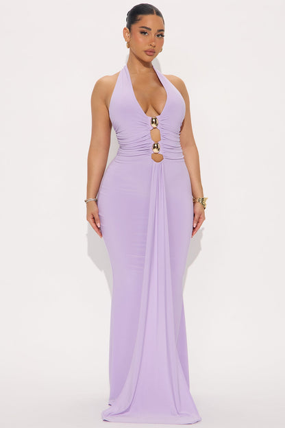 Babyboo - Alaia Draped Halter Maxi Dress