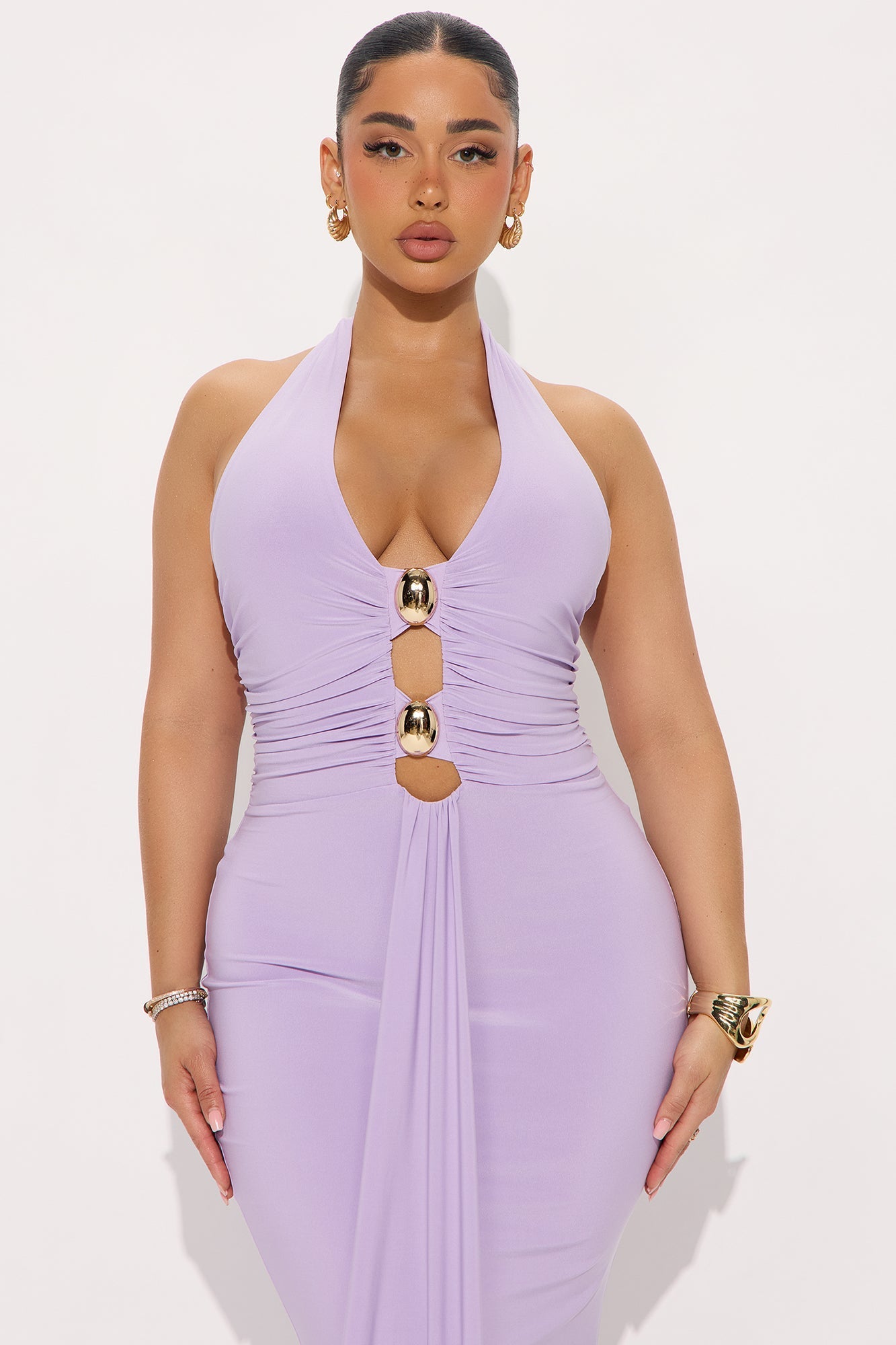 Babyboo - Alaia Draped Halter Maxi Dress