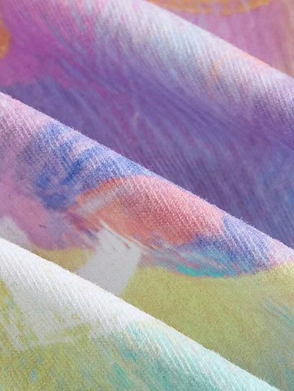 SHEIN MOD Top Court Tie Dye à Ras-du-Cou Drapé et Dos-Nu