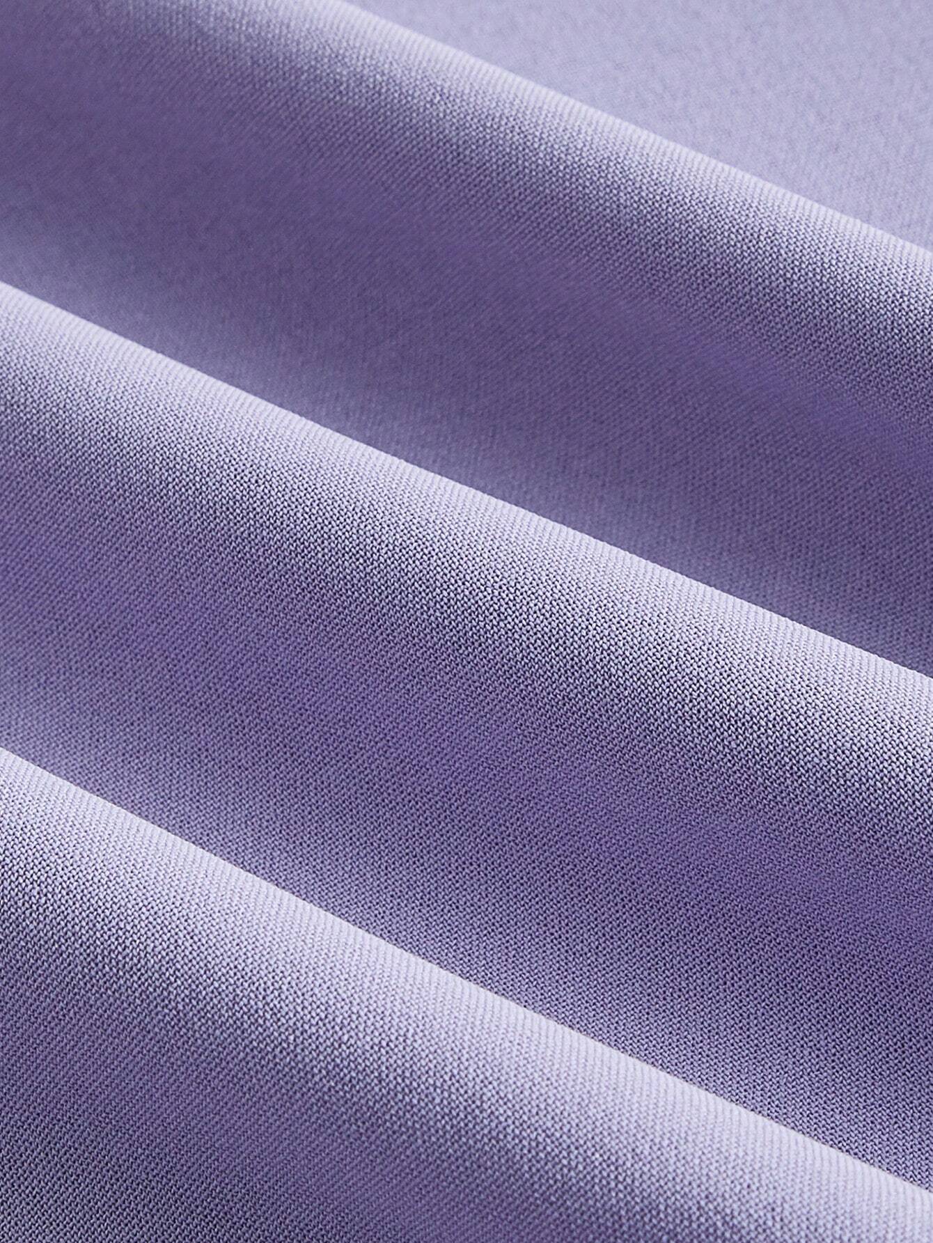 Robe Trapèze Lilas à Col Carré