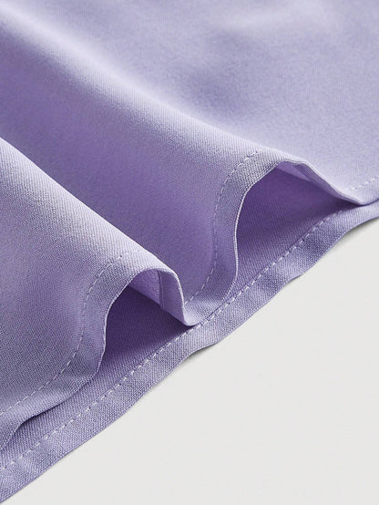 Robe Trapèze Lilas à Col Carré