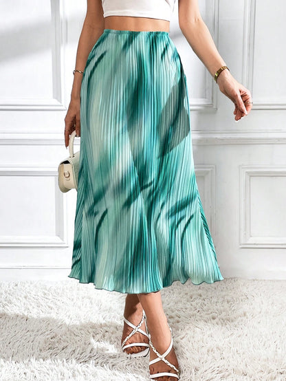 SHEIN Privé – Jupe Longue Trapèze Tie & Dye à Volants