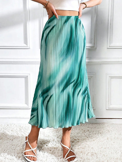 SHEIN Privé – Jupe Longue Trapèze Tie & Dye à Volants