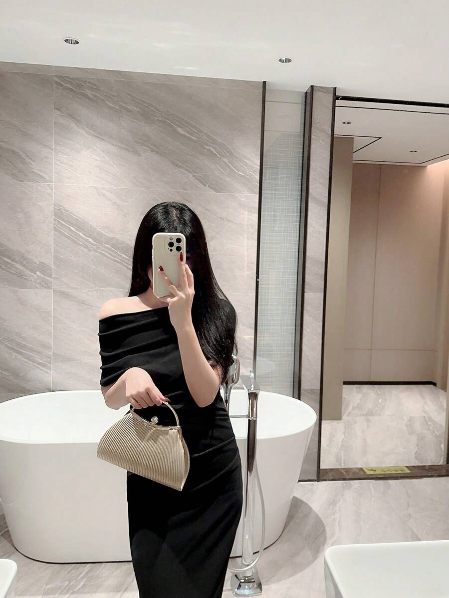 SHEIN - Sac léger à strass, design mini avec cordon coulissant et perles