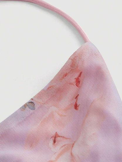 SHEIN MOD – Top à fines bretelles avec col drapé et ourlet bandana
