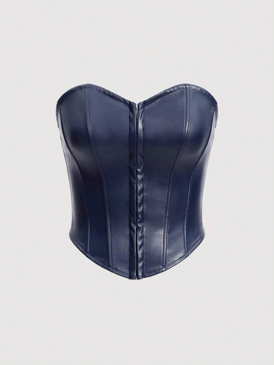 SHEIN MOD – Top corset à boutons avec baleines et décolleté ajusté