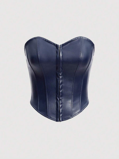 SHEIN MOD – Top corset à boutons avec baleines et décolleté ajusté