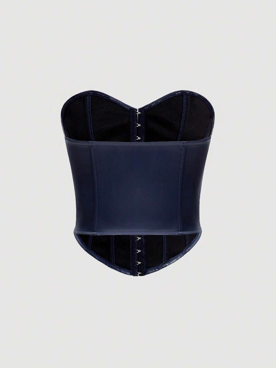 SHEIN MOD – Top corset à boutons avec baleines et décolleté ajusté